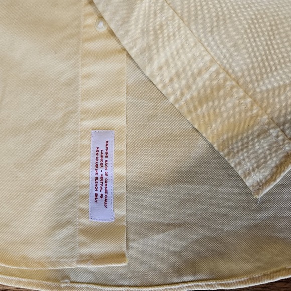 Brooks Brothers Dress Shirt Mens 16-2/3 Yellow Madison Button Up Formal 32/33 - Picture 5 of 9